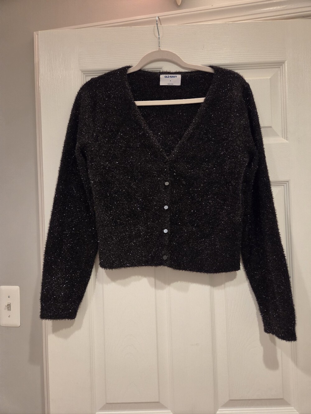 Old Navy Women's Sparkle Black Sweater Cardigan